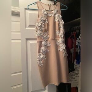 Nude bodycon dress